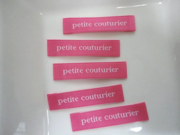 画像1: petite couturierカラバリ刺繍タグ（ピンク）5枚セット (1)