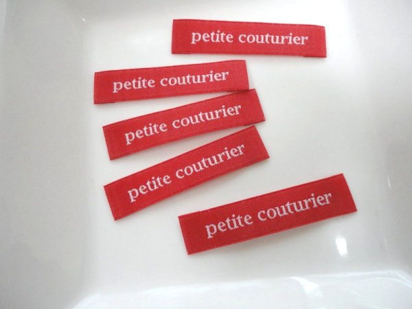 画像1: petite couturierカラバリ刺繍タグ（赤）5枚セット (1)