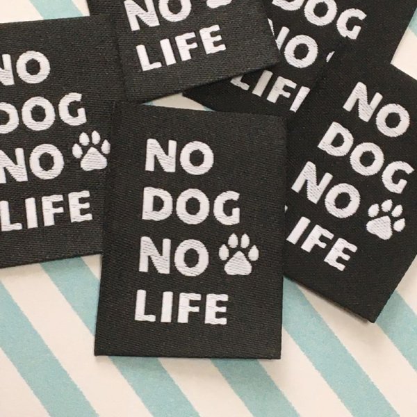 画像1: NO DOG NO LIFE　タグ　縦型 黒ベース (1)