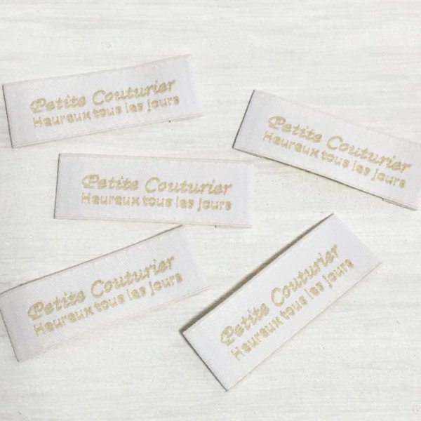 画像2: シンプルpetite couturier刺繍タグ　ミルクティ (2)
