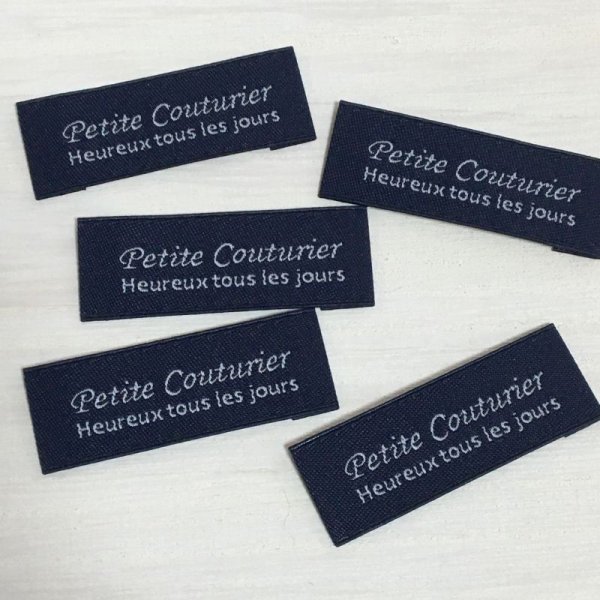 画像2: シンプルpetite couturier刺繍タグ　紺 (2)