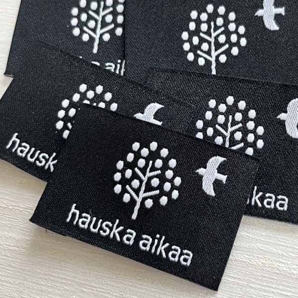 画像2: 刺繍タグ　北欧風ツリー　黒　3枚セット (2)