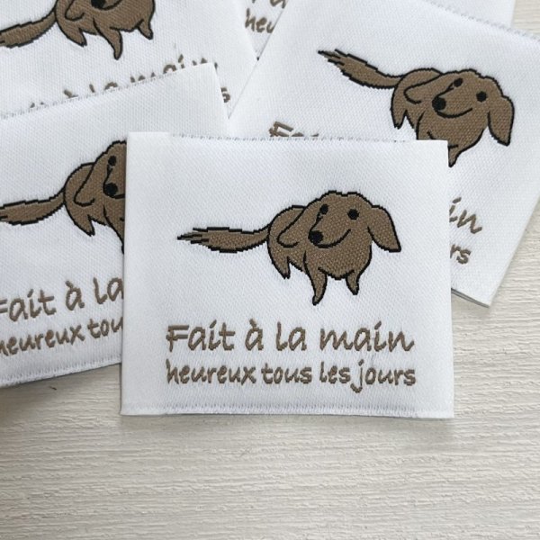 画像2: フレンチ刺繍タグ　犬　ダックス (2)