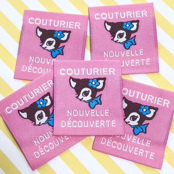 画像2: レトロアニマルタグ　バンビ　ピンクベース　縦　 (2)