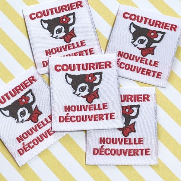 画像2: レトロアニマルタグ　バンビ　白ベース　縦 (2)