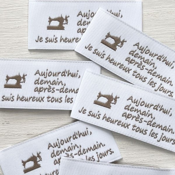 画像2: フレンチ刺繍タグ　横長　ミシン 白ベース (2)