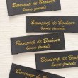 画像2: Beaucoup de Bonheur 刺繍タグA　黒ベース（ゴールド） (2)