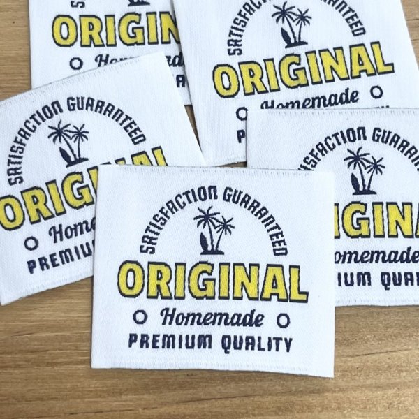 画像2: ロゴタグ　ヤシの木　白×黄 (2)