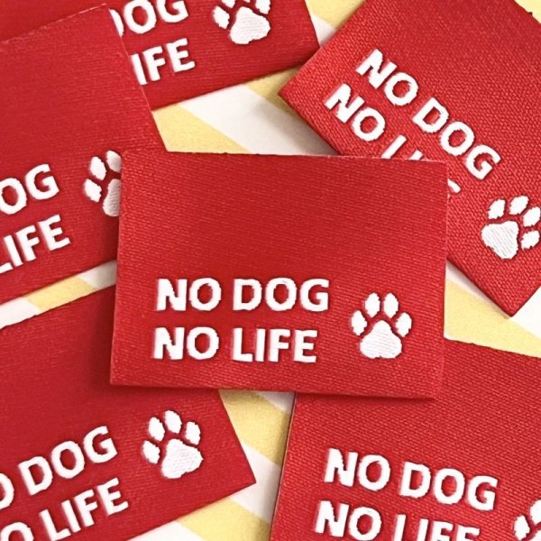 画像2: NO DOG NO LIFE ピスネームタグ　赤ベース (2)
