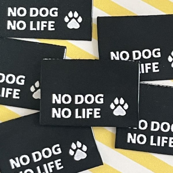 画像2: NO DOG NO LIFE ピスネームタグ　黒ベース (2)