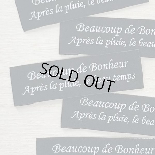 画像1: Beaucoup de Bonheur 刺繍タグB　黒 (1)