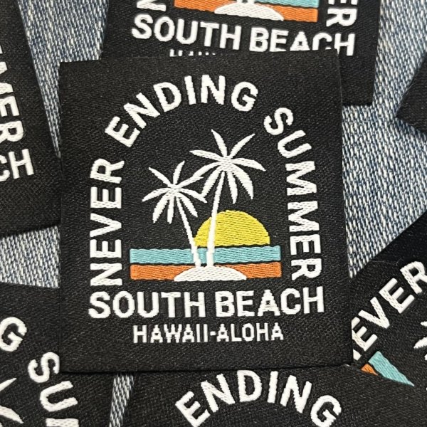 画像1: ヤシの木タグ　SOUTH BEACH  黒ベース (1)