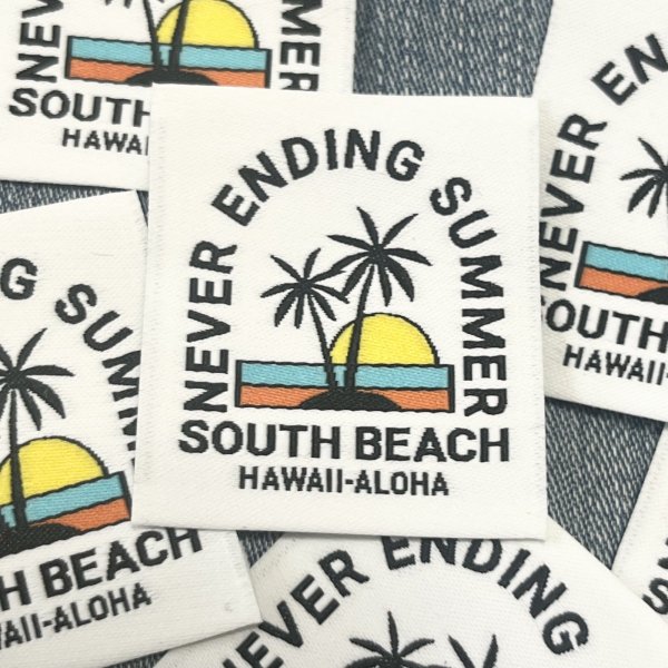画像1: ヤシの木タグ　SOUTH BEACH  白ベース (1)