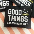 画像1: ロゴ刺繍タグ　スマイル　ブラック (1)