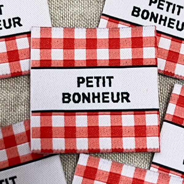 画像1: PETIT BONHEUR チェック柄タグ　赤 (1)