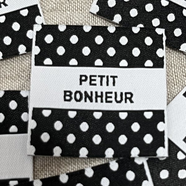 画像1: PETIT BONHEUR 水玉柄タグ　黒 (1)