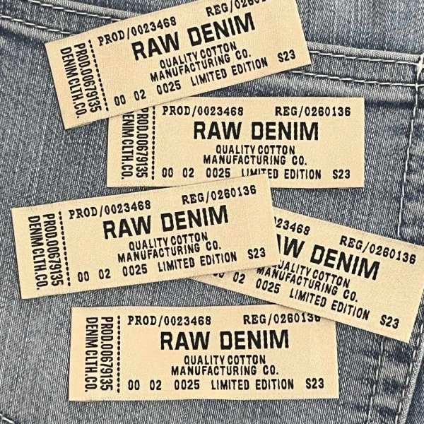 画像2: 海外ラベル風タグ  RAW DENIM 　ベージュ (2)