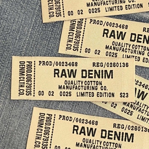画像1: 海外ラベル風タグ  RAW DENIM 　ベージュ (1)