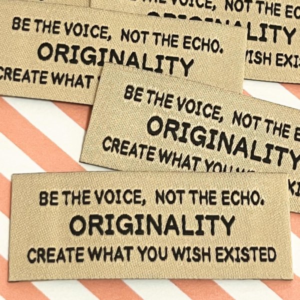 画像1: カラバリタグ　横長　ベージュ（黒文字） (1)