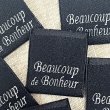 画像1: ピスネームタグ　beaucoup de bonheur　黒 (1)