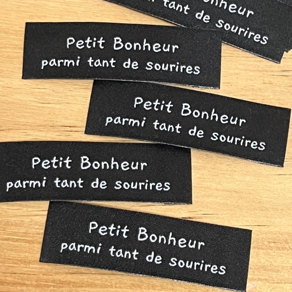 画像2: ナチュラルタグ　petit Bonheur 横長　黒 (2)