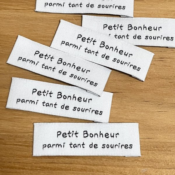 画像2: ナチュラルタグ　petit Bonheur 横長　コットンブレンド　ホワイト (2)