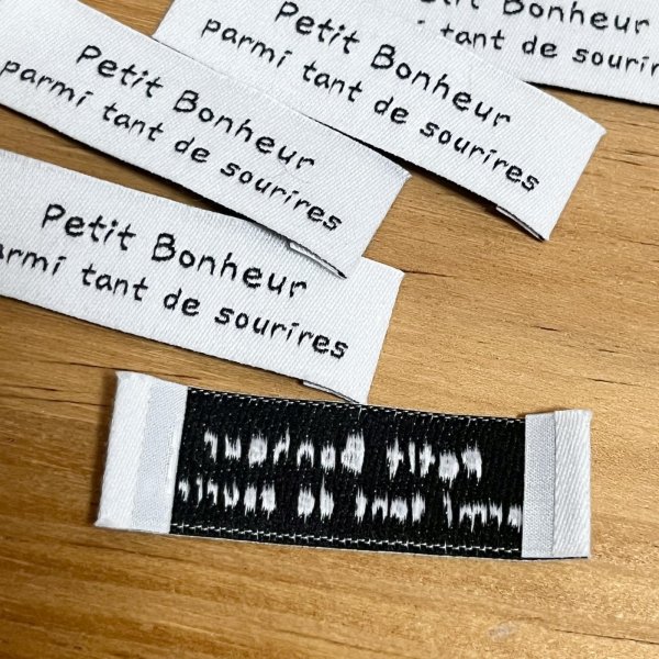 画像3: ナチュラルタグ　petit Bonheur 横長　コットンブレンド　ホワイト (3)