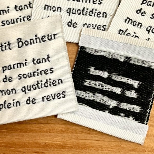 画像3: ナチュラルタグ　petit Bonheur 縦型　コットンブレンド　生成り　 (3)