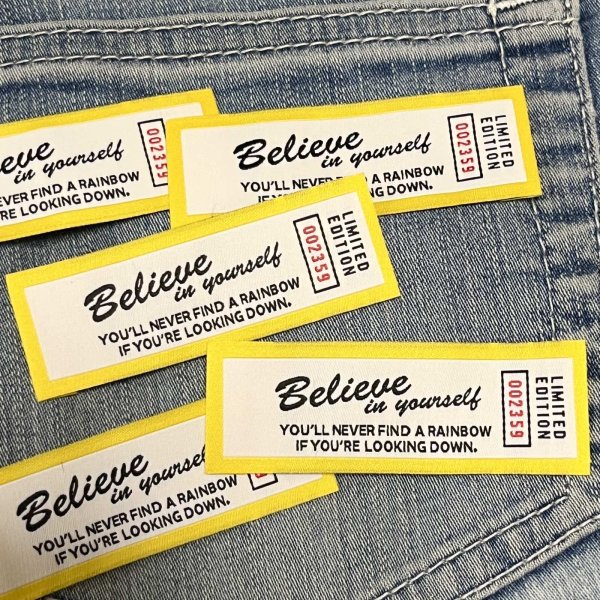 画像2: フレームロゴタグ 横長 Believe イエロー (2)