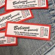 画像1: フレームロゴタグ 横長 Believe 赤 (1)