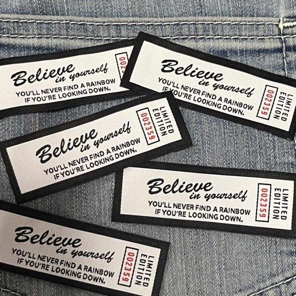 画像2: フレームロゴタグ 横長 Believe Believe 白×黒フレーム (2)